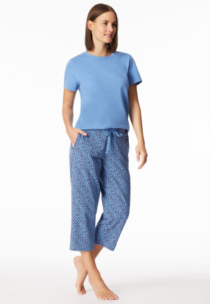3/4-length trousers aqua patterned - Mix+Relax