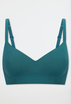 Soft bra with cup and floating cups green - Unique Micro