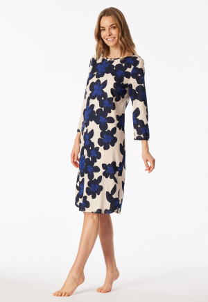 Sleep shirt 3/4-sleeve floral print multicolor - Comfort Nightwear