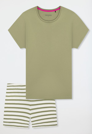 Short pyjamas striping lime - Casual Essentials