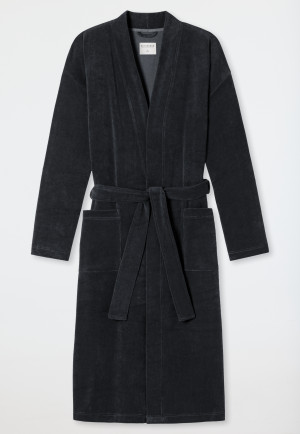 Light terry cloth bathrobe anthracite - Feather Terry