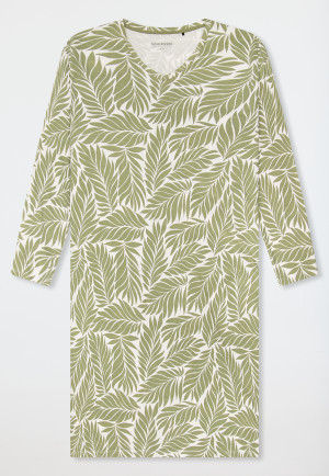 Sleep shirt long-sleeve lime patterned - Comfort Essentials
