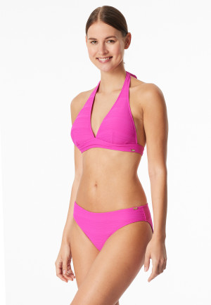Bikini briefs jersey stripes fuschia - aqua