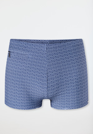 Swimming trunks with zipper pocket jersey navy patterned - Aqua