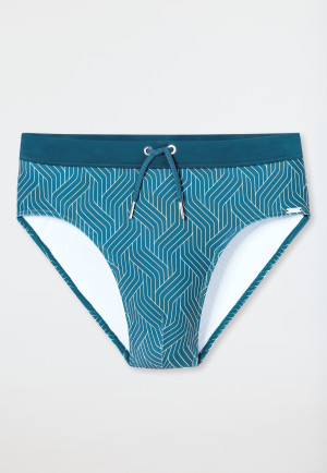Swimming trunks jersey lime patterned - Aqua