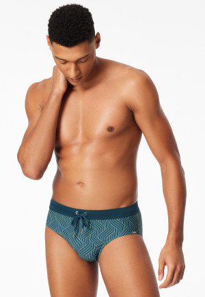 Swimming trunks jersey lime patterned - Aqua