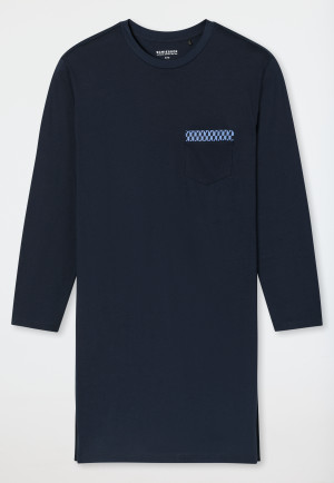 Sleep shirt long-sleeve blue - Comfort Nightwear