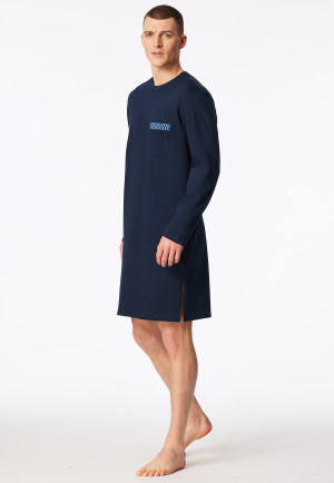 Sleep shirt long-sleeve blue - Comfort Nightwear