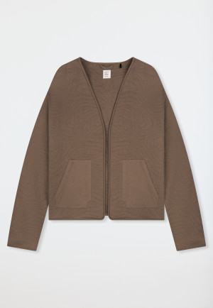 Jacket Jacquard pockets nougat - Mix+Relax