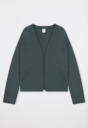 Jacket jacquard pockets dark green - Mix+Relax
