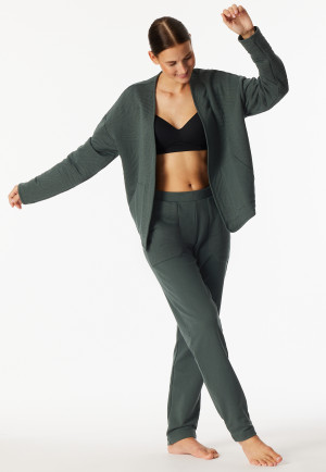 Jacket jacquard pockets dark green - Mix+Relax