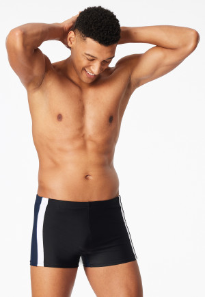 Swimming trunks with leg jersey key pocket black - Aqua
