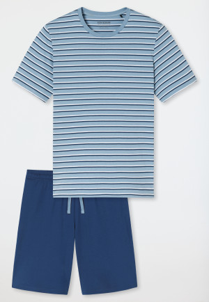 Short pyjamas striping pacific blue - Casual Nightwear