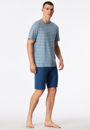Short pyjamas striping pacific blue - Casual Nightwear