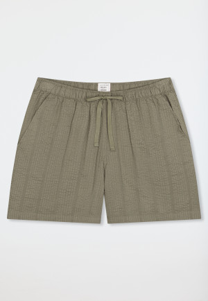 Pants short woven fabric seersucker jade - Mix+Relax