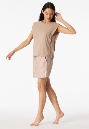 Shirt short sleeve linen terracotta - Mix+Relax