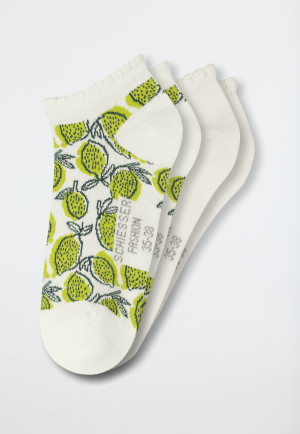 Women's socks sneakers 2-pack lemons white - Fashion