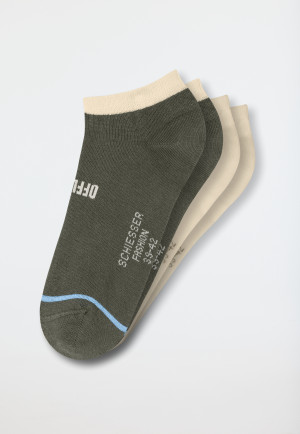 Men's socks sneakers 2-pack green/cream - Fashion