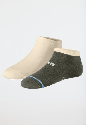 Men's socks sneakers 2-pack green/cream - Fashion
