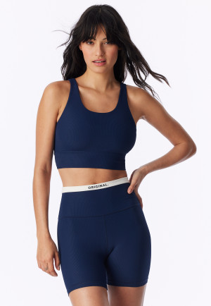 High Waist Biker Shorts double rib admiral - SCHIESSER Active