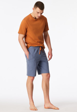 Pants short sweat fabric blue-grey - Mix+Relax