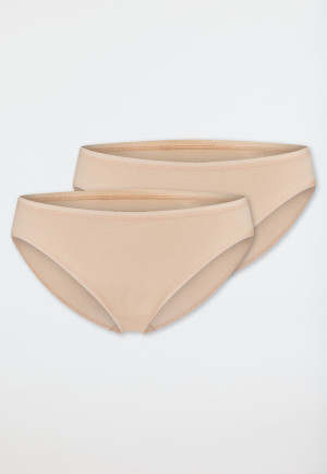 Mini panty 2-pack organic cotton sand - 95/5