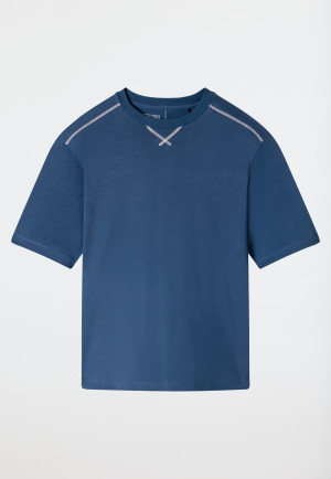 Shirt short sleeve heavy single jersey oversized atlantic blue - Mix+Relax