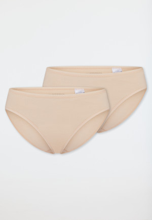 Tai panty 2-pack organic cotton sand - 95/5